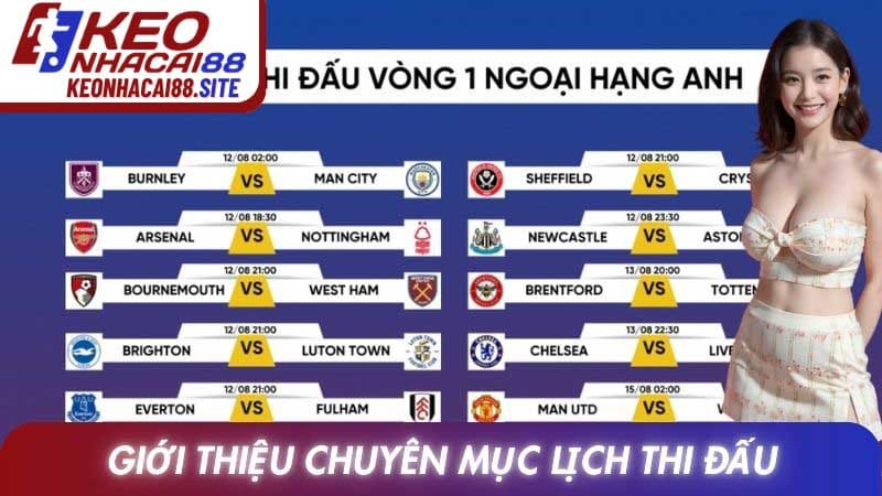 Giới thiệu chuyên mục Lịch Thi Đấu tại Keonhacai